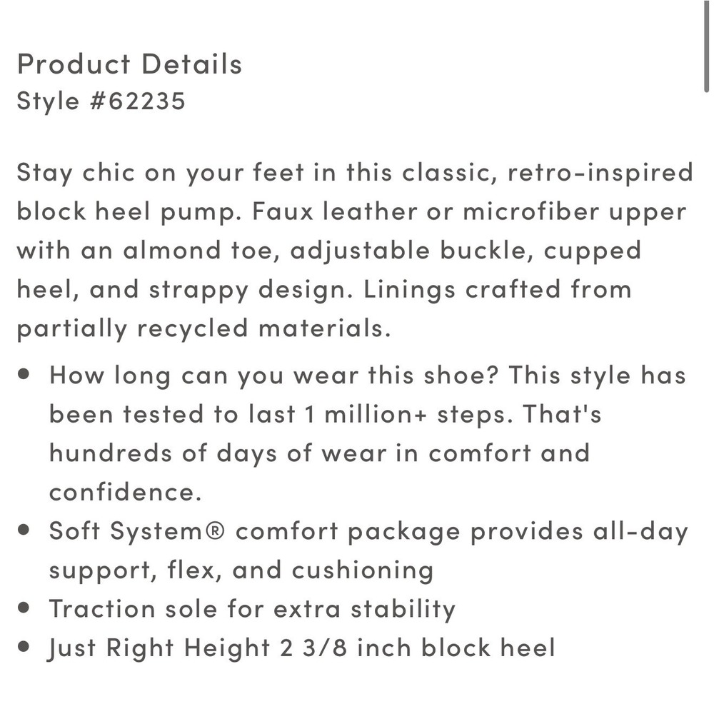 LifeStride Tracy Black Micro Strappy Block Heel Pump Shoes Sz 7.5M NEW - Picture 4 of 11